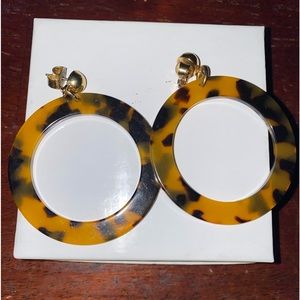 J.Crew Tortoise circle dangle earrings